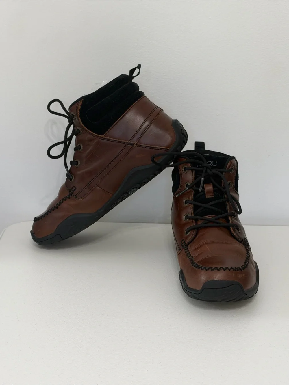 KURU Mens 8 Brown Leather Moc Toe Ankle Boots Orthopedic Comfort Orthotic Shoes